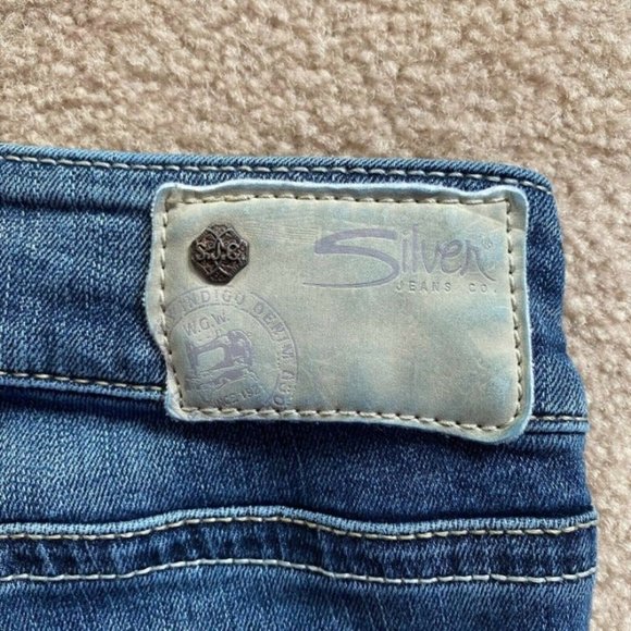 Silver Suki W28 x L 22 1/2 Mid Capri Denim Jeans Actual W 28 x I 23 - Picture 9 of 12